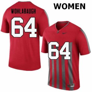 Women's Ohio State Buckeyes #64 Jack Wohlabaugh Throwback Nike NCAA College Football Jersey High Quality MGO1144RC